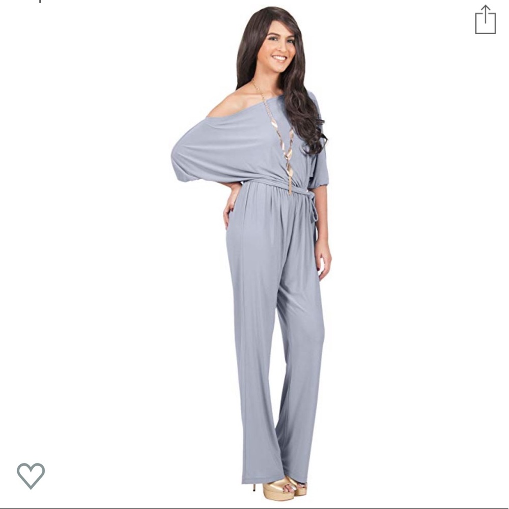 Womens Off Shoulder Short Sleeve Jumpsuit - Picture 7 of 7
